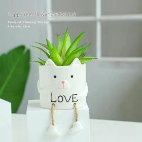 Ceramic Hanging Foot Flowerpot Succulent Plant (Option: G Style)