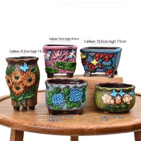 Succulent Flower Pot Ceramic Stoneware Simple Small Pot Plant (Option: B693A Elegant Flower Pot-Small And Medium)