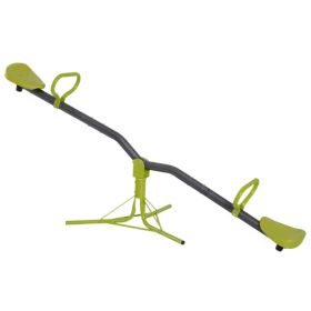 Outdoor Play 3-7 Years Old Kids 360-Degree Swivel Children Seesaw (Color: GREEN, type: Outdoor Seesaw)