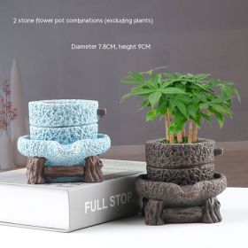 Succulent Bonsai Braised Purple Sand Simple Small Flower Pot (Option: 2249 Stonewashed 2-Ceramic Medium)