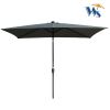 10 x 6.5t Rectangular Patio Solar LED Lighted Outdoor Umbrellas with Crank and Push Button Tilt for Garden Backyard Pool Swimming Pool