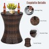 Patio Furniture Rattan Style Patio Beverage Cooler Bar Table