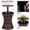 Patio Furniture Rattan Style Patio Beverage Cooler Bar Table