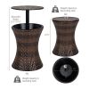 Patio Furniture Rattan Style Patio Beverage Cooler Bar Table