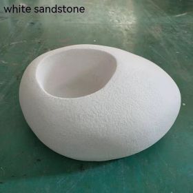 Outdoor Simplicity Indoor GRP Flowerpot Ornaments (Option: White Sandstone Color-Length 40 Width 30 Height 19CM)